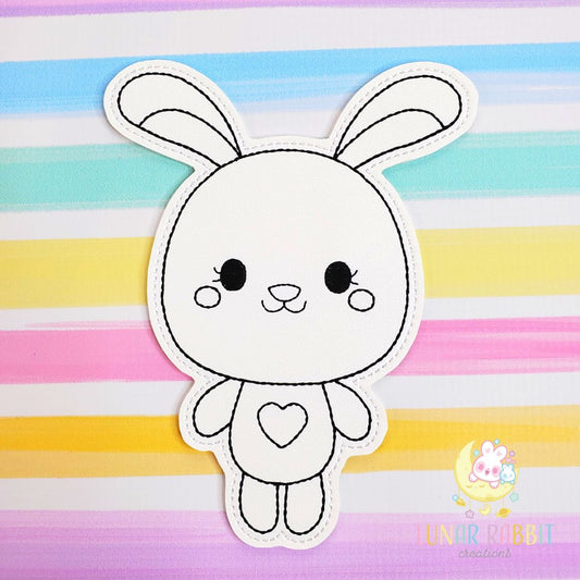Easter Bunny Heart Flat Coloring Doll