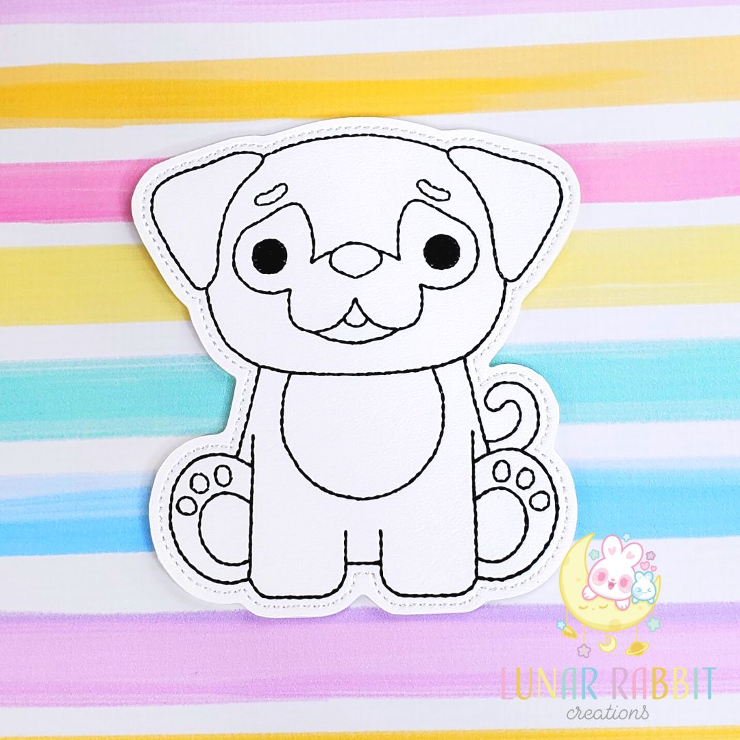 Dog Pug Flat Coloring Doll