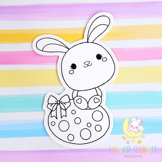 Easter Bunny on Egg Flat Coloring Doll