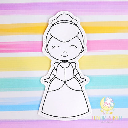 Princess Cinderella Flat Coloring Doll