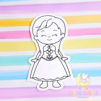Princess Frozen Princess Flat Coloring Doll