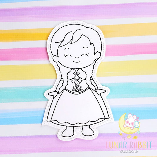 Princess Frozen Princess Flat Coloring Doll