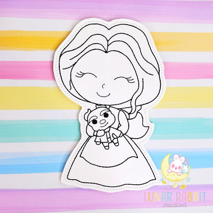Princess Pet Beauty Girl Flat Coloring Doll