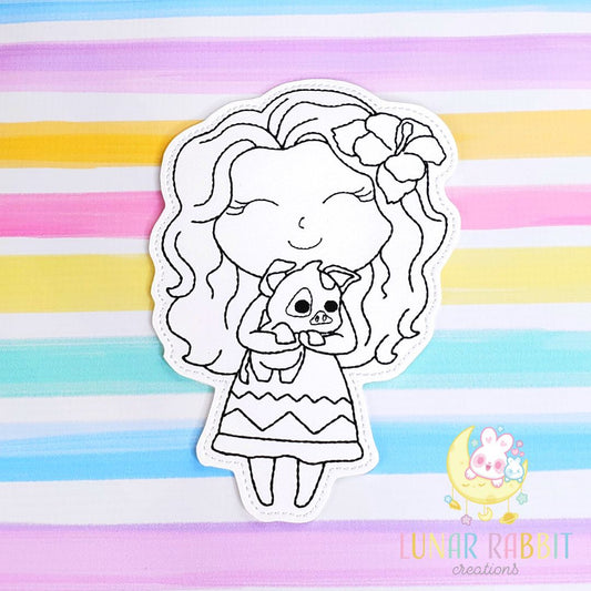 Princess Pet Island Girl Flat Coloring Doll