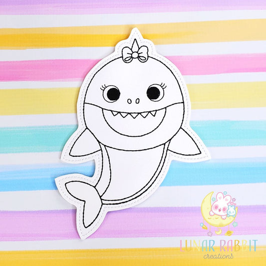 Shark Baby Girl Flat Coloring Doll