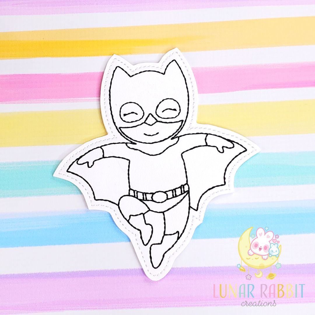 Superhero Bat Kid Gliding Flat Coloring Doll