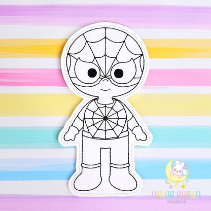 Superhero Spider Kid Flat Coloring Doll